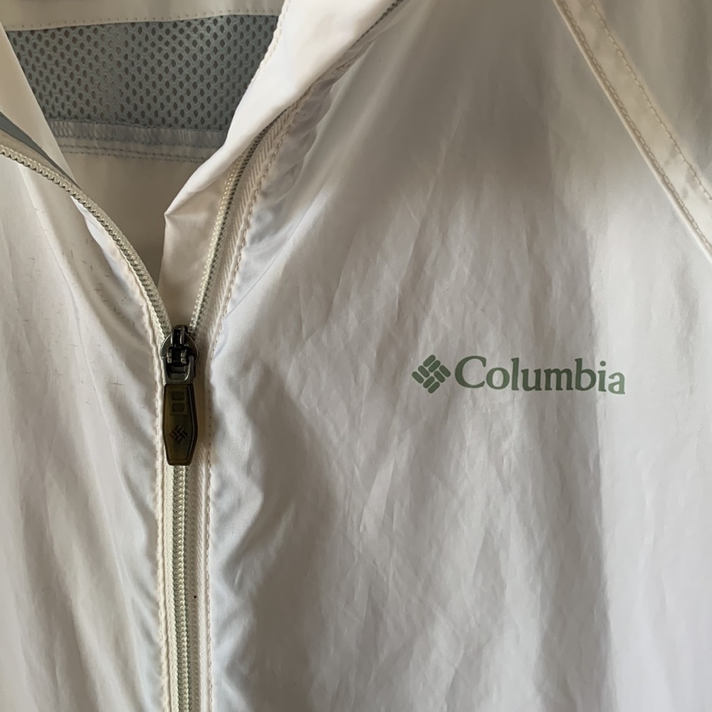 COLUMBIA Omni-Shield White Lightweight Winderbreaker Hoodie Jacket - Picture 5 of 13